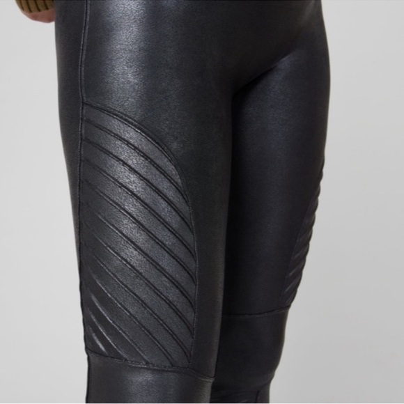 SPANX Faux Leather Moto Leggings - Picture 2 of 9